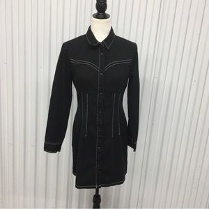 Urban Outfitters Black Denim Long Sleeve Mini Dress Size: Medium NWOT
